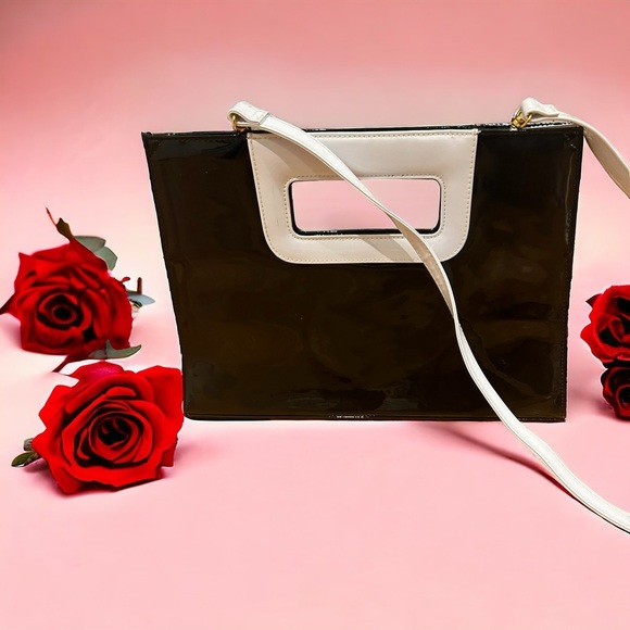 Vintage 80’s Via Piaggi Patent Leather Handbag With Removable Strap - Picture 1 of 6